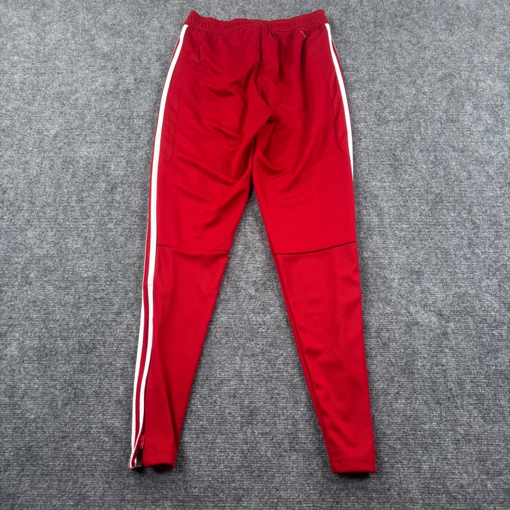 Adidas Track Pants XS Red 3-Stripe Zipper Cuffs Athletic Mens - Picture 3 of 7